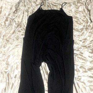 3XL black overall from Shein. 
I wore with a white turtle neck. Really cute!